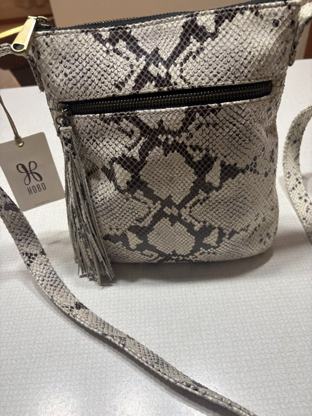 NWT Hobo Carisel Leather Snake Crossbody Bag